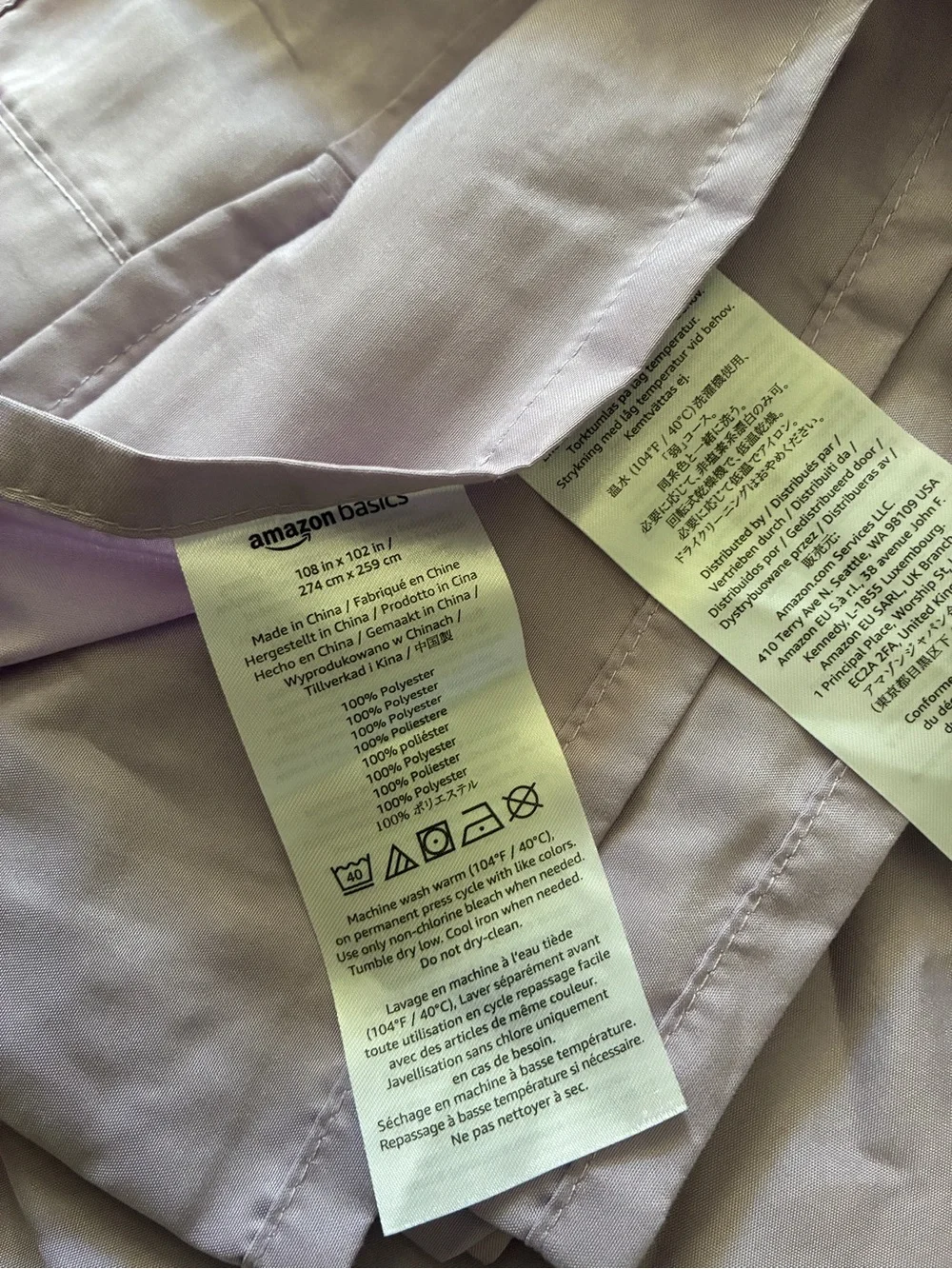 Amazon Basics King Flat Sheet Light Lavender Soft Polyester Bedding